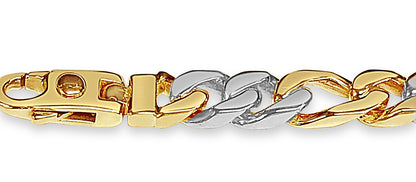 Figaro Solid Gold Handmade Bracelet , 8mm, 6.5-10 Inch