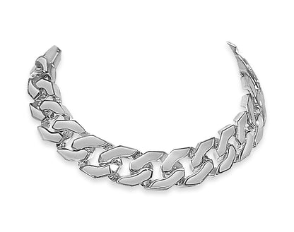 Curb Solid Gold Handmade Bracelet , 15mm, 6.5-10 Inch