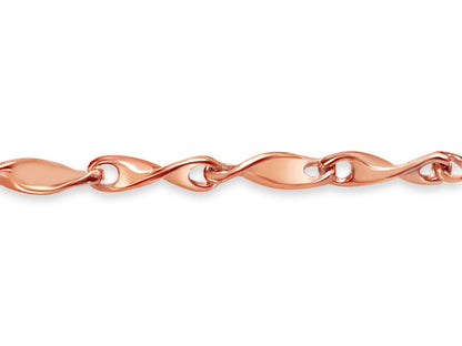 Twist Solid Gold Handmade Bracelet , 4mm, 6.5-10 Inch