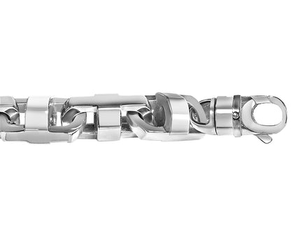 Anchor Mariner Solid Gold Handmade Bracelet , 15mm, 6.5-10 Inch