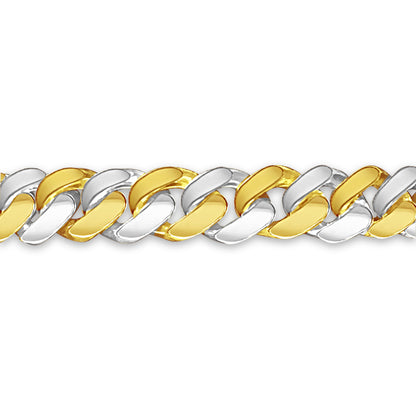 Curb Solid Gold Handmade Bracelet , 7mm, 6.5-10 Inch
