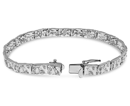 Nugget Solid Gold Handmade Bracelet , 6mm, 6.5-10 Inch