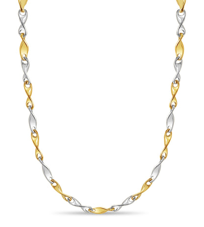 18k Solid Yellow Gold Handmade 4mm Twist Link Necklace, 30", Approx 38g