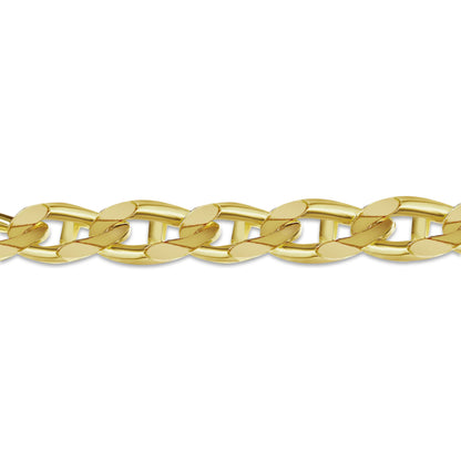 Anchor Mariner Solid Gold Handmade Bracelet , 15mm, 6.5-10 Inch