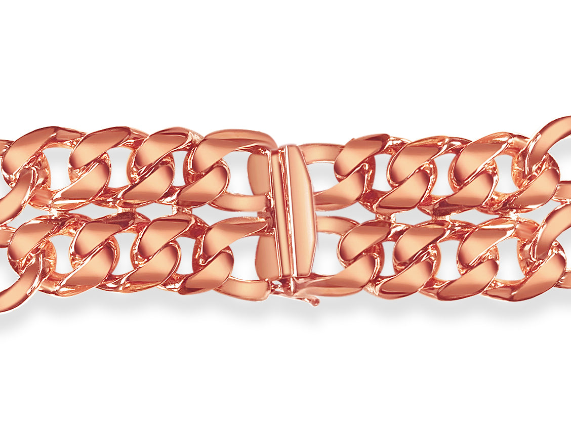 ID Figaro Solid Gold Handmade Bracelet , 23mm, 6.5-10 Inch