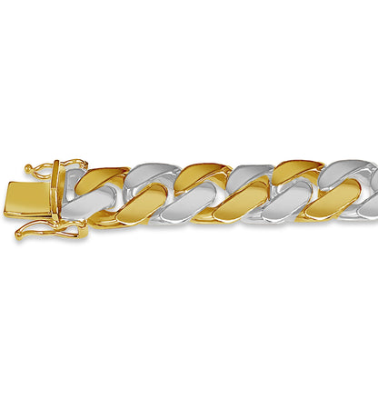 ID Curb Solid Gold Handmade Bracelet , 13mm, 6.5-10 Inch