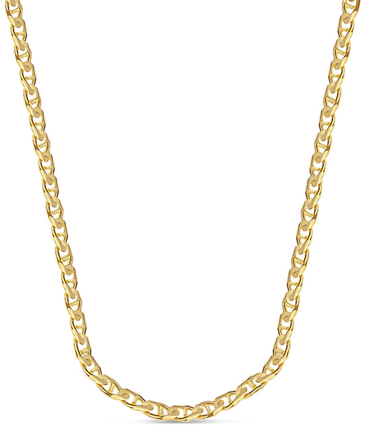 Mariner Solid Gold Handmade Necklace , 17mm, 16-30 Inch
