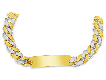 18k Solid Yellow Gold Handmade 15mm ID Curb Link Bracelet, 9.5", Approx 152g