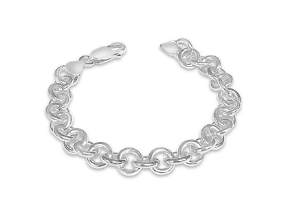Fancy Rolo Solid Gold Handmade Bracelet , 9mm, 6.5-10 Inch