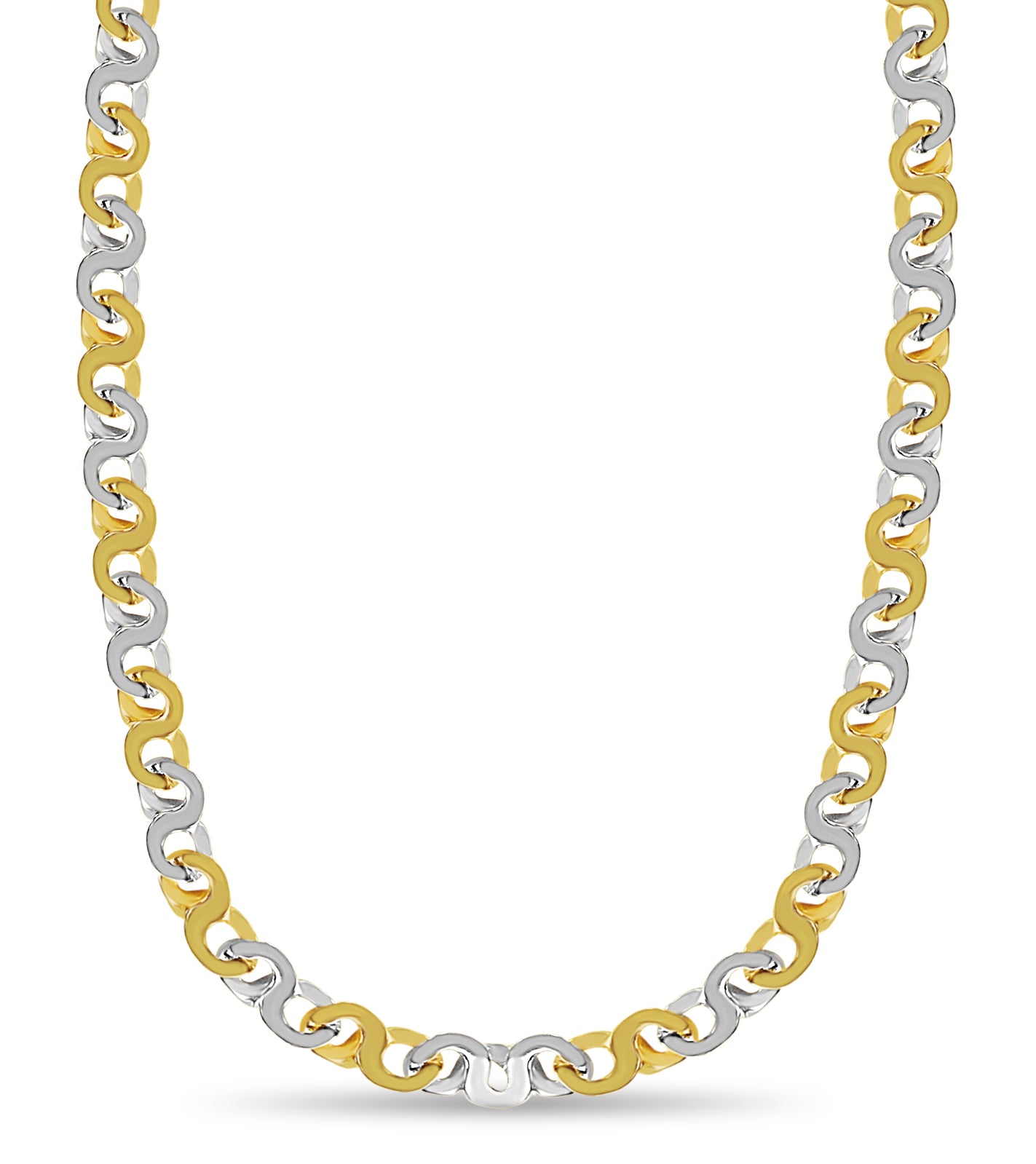 Flat Solid Gold Handmade Necklace , 12mm, 16-30 Inch