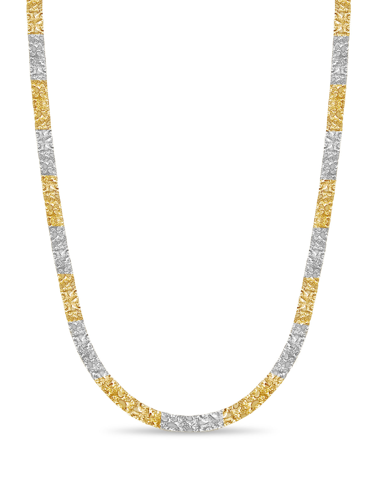 18k Solid Yellow Gold Handmade 7mm Nugget Link Necklace, 30", Approx 61g