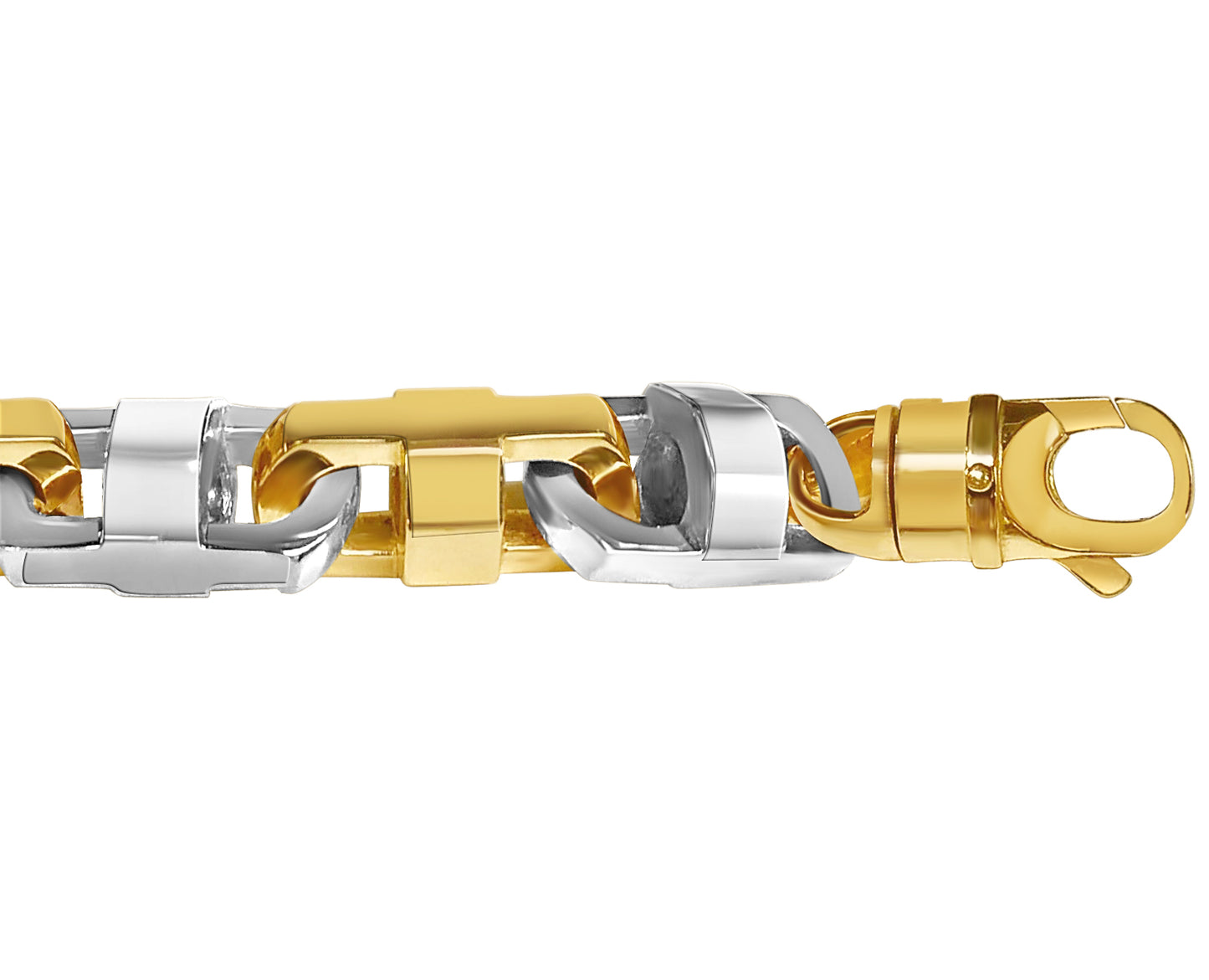 Anchor Mariner Solid Gold Handmade Bracelet , 15mm, 6.5-10 Inch