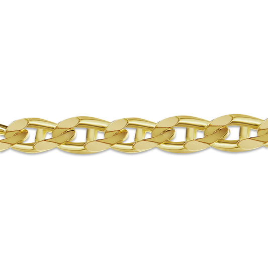Anchor Mariner Solid Gold Handmade Bracelet , 15mm, 6.5-10 Inch
