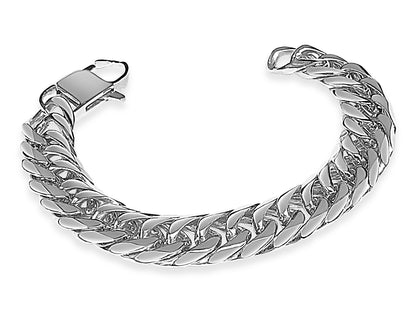 Curb Solid Gold Handmade Bracelet , 16mm, 6.5-10 Inch