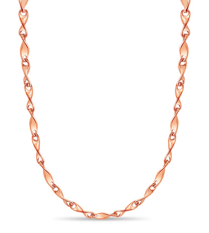 Twist Solid Gold Handmade Necklace , 4mm, 16-30 Inch
