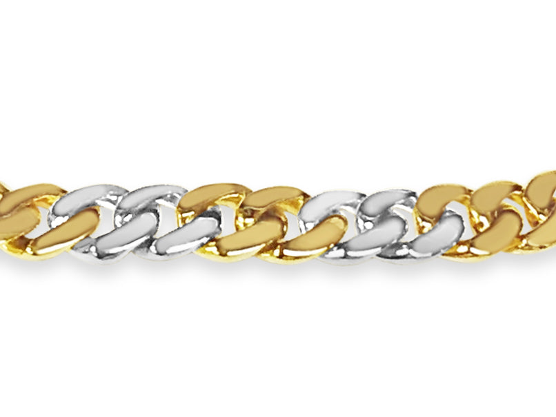 ID Curb Solid Gold Handmade Bracelet , 8mm, 6.5-10 Inch