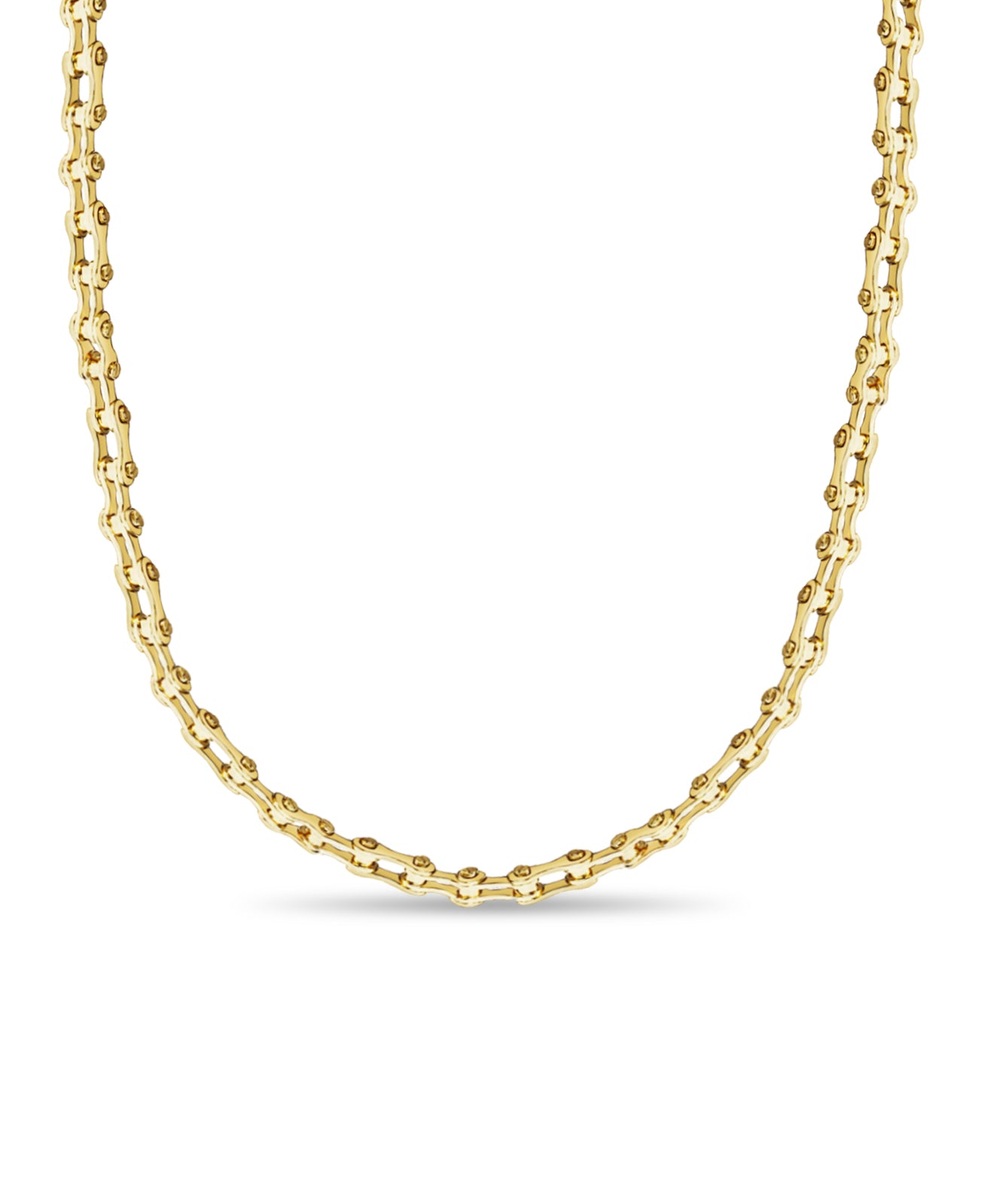 Motorcycle/Bike Chain Solid Gold Handmade Necklace , 12mm, 16-30 Inch