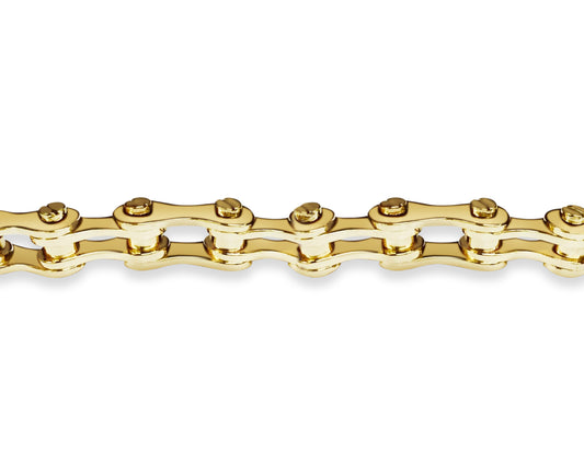 Motorcycle/Bike Chain Solid Gold Handmade Bracelet , 12mm, 6.5-10 Inch