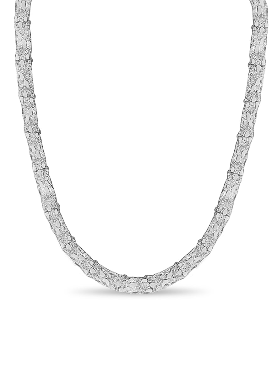 Nugget Solid Gold Handmade Necklace , 7mm, 16-30 Inch