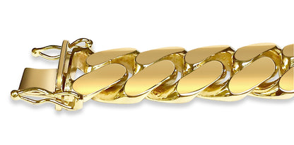 Miami Cuban Solid Gold Handmade Bracelet , 14mm, 6.5-10 Inch