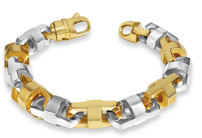 Anchor Mariner Solid Gold Handmade Bracelet , 15mm, 6.5-10 Inch