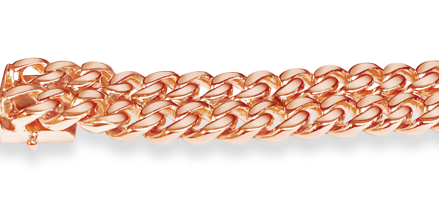ID Curb Solid Gold Handmade Bracelet , 16mm, 6.5-10 Inch