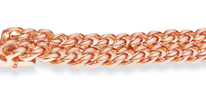 ID Curb Solid Gold Handmade Bracelet , 16mm, 6.5-10 Inch