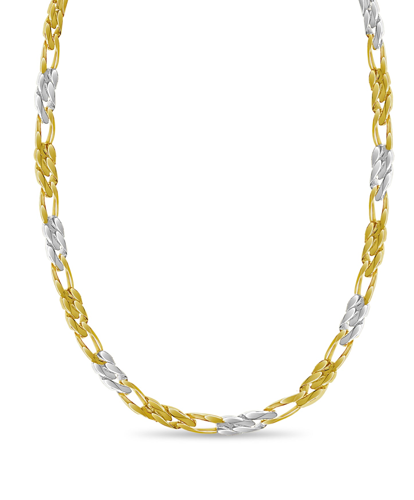 18k Solid Yellow Gold Handmade 16mm Figaro Link Necklace, 30", Approx 389g