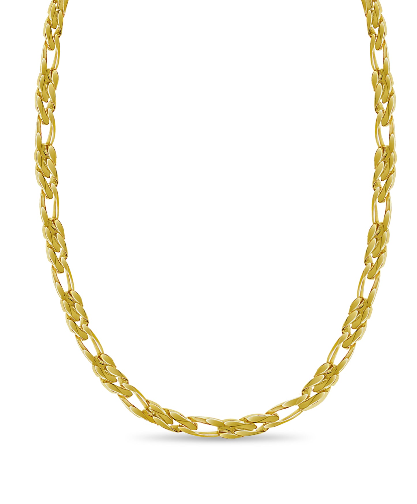 18k Solid Yellow Gold Handmade 16mm Figaro Link Necklace, 30", Approx 389g