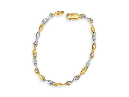Twist Solid Gold Handmade Bracelet , 4mm, 6.5-10 Inch