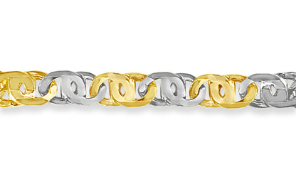 Tiger Eye Solid Gold Handmade Bracelet , 11mm, 6.5-10 Inch