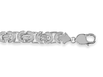Flat Byzantine Solid Gold Handmade Bracelet , 11mm, 6.5-10 Inch