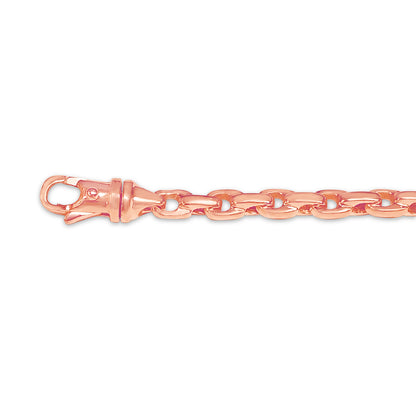 Fancy Rolo Solid Gold Handmade Bracelet , 5mm, 6.5-10 Inch