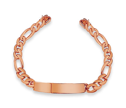 ID Figaro Solid Gold Handmade Bracelet , 9mm, 6.5-10 Inch