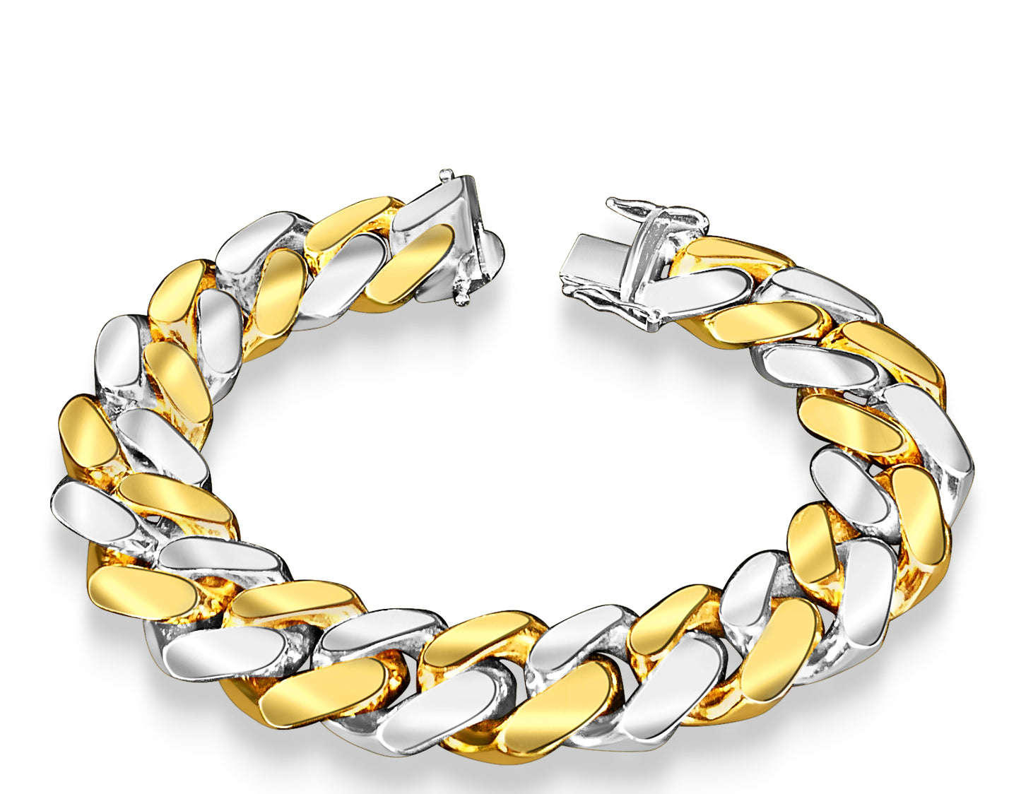 Miami Cuban Solid Gold Handmade Bracelet , 18mm, 6.5-10 Inch