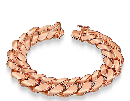 Miami Cuban Solid Gold Handmade Bracelet , 18mm, 6.5-10 Inch