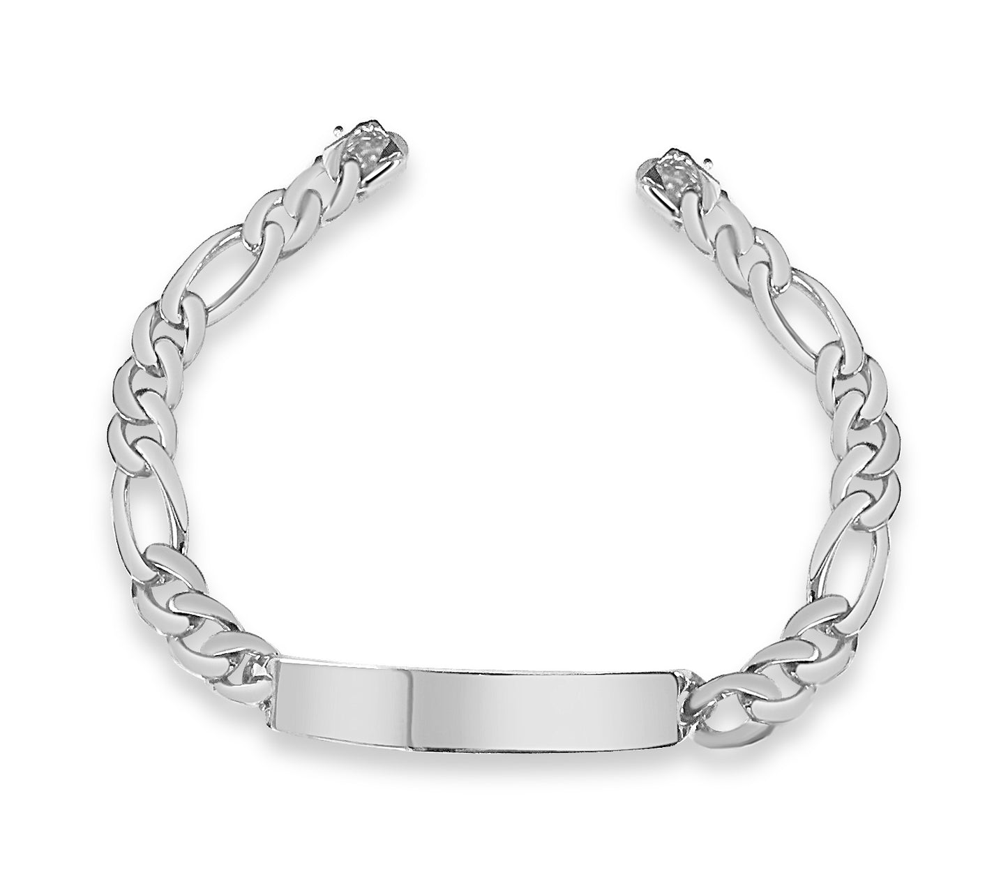 ID Figaro Solid Gold Handmade Bracelet , 9mm, 6.5-10 Inch