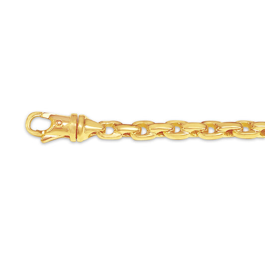 Fancy Rolo Solid Gold Handmade Bracelet , 5mm, 6.5-10 Inch