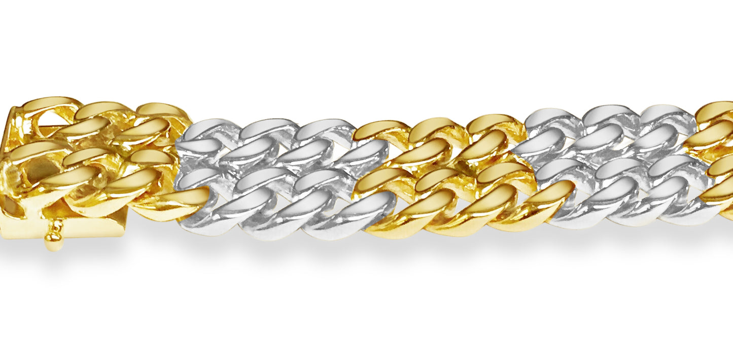ID Curb Solid Gold Handmade Bracelet , 16mm, 6.5-10 Inch