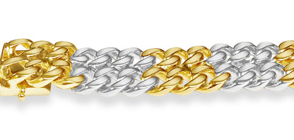 ID Curb Solid Gold Handmade Bracelet , 16mm, 6.5-10 Inch