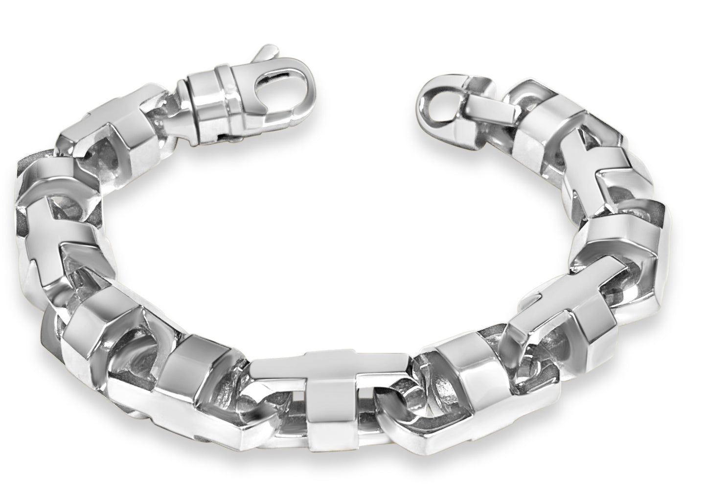 Anchor Mariner Solid Gold Handmade Bracelet , 15mm, 6.5-10 Inch