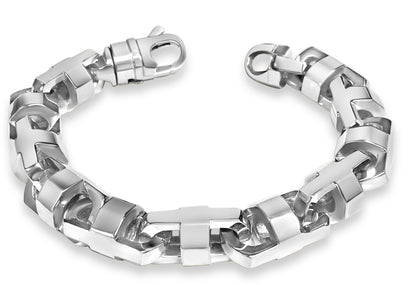 Anchor Mariner Solid Gold Handmade Bracelet , 15mm, 6.5-10 Inch