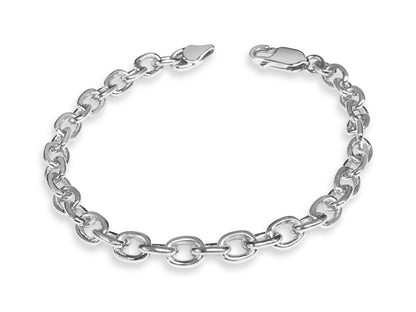 Fancy Rolo Solid Gold Handmade Bracelet , 6mm, 6.5-10 Inch