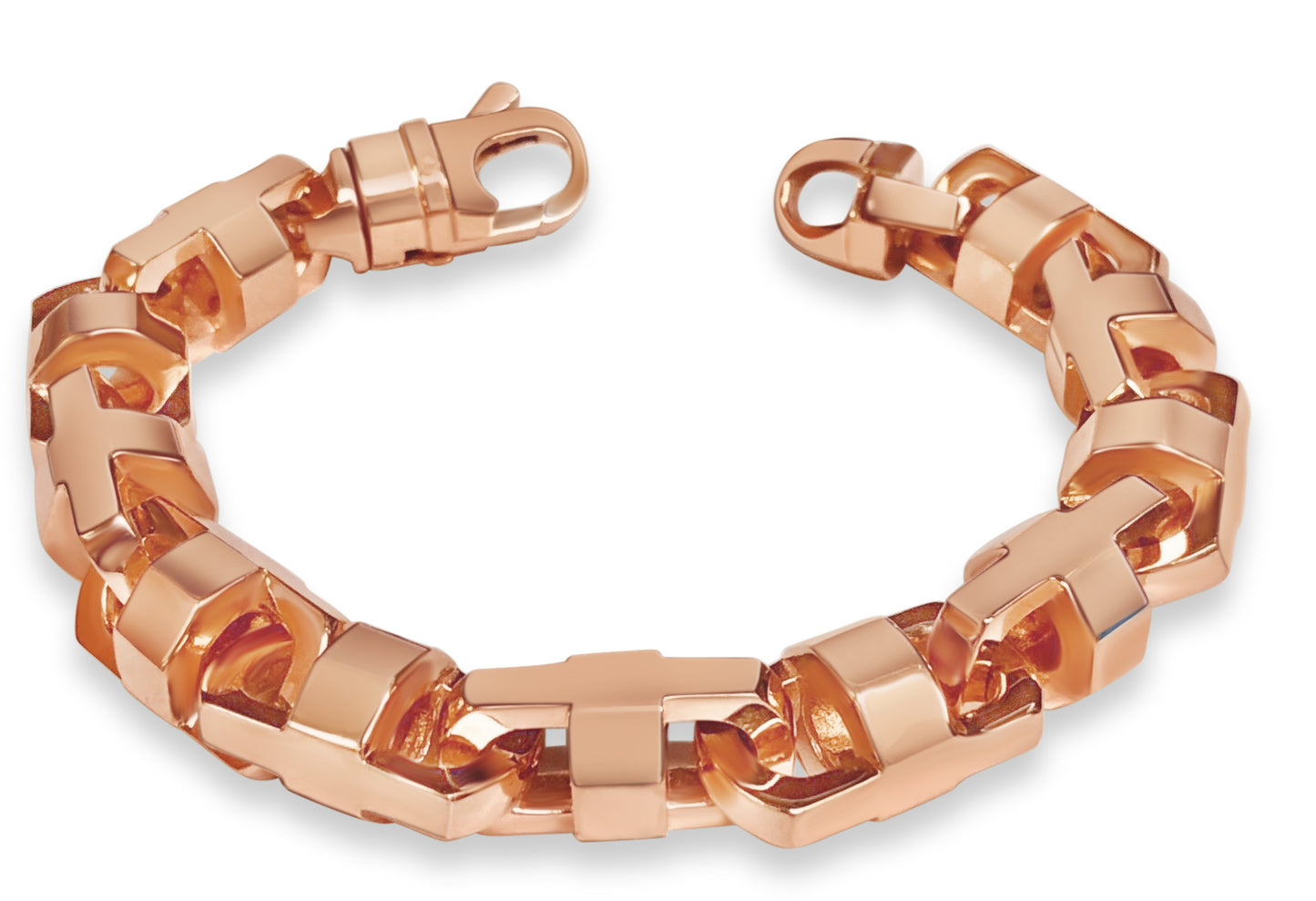 Anchor Mariner Solid Gold Handmade Bracelet , 15mm, 6.5-10 Inch