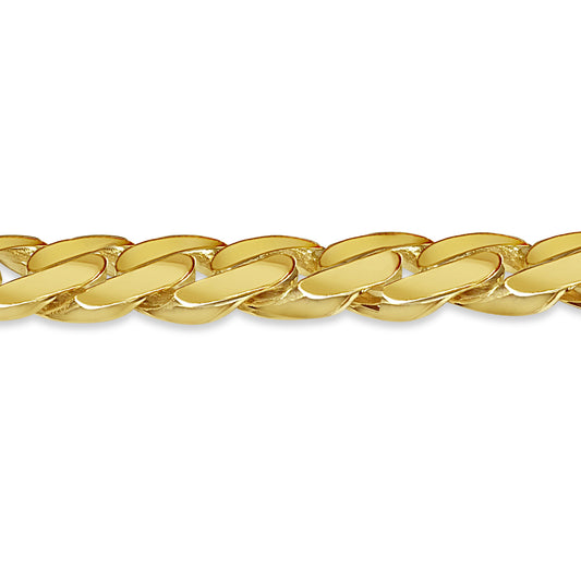 Curb Solid Gold Handmade Necklace , 14mm, 16-30 Inch