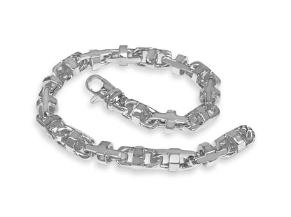 Fancy Rolo Solid Gold Handmade Bracelet , 6mm, 6.5-10 Inch