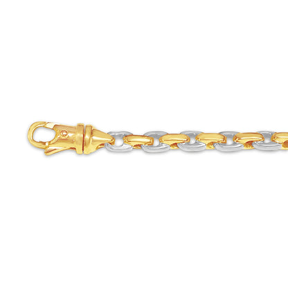 Fancy Rolo Solid Gold Handmade Bracelet , 5mm, 6.5-10 Inch