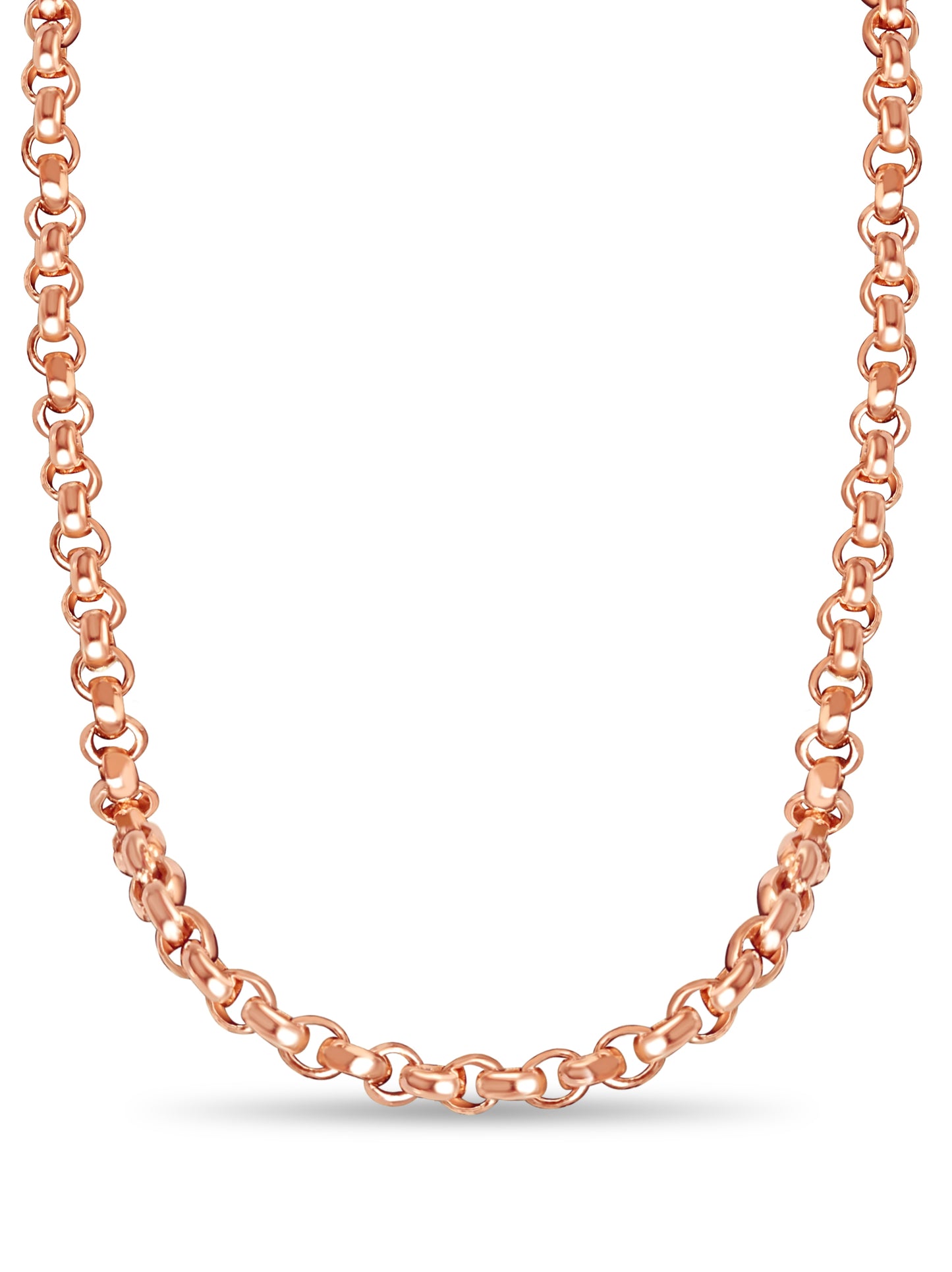 Fancy Rolo Solid Gold Handmade Necklace , 7mm, 16-30 Inch