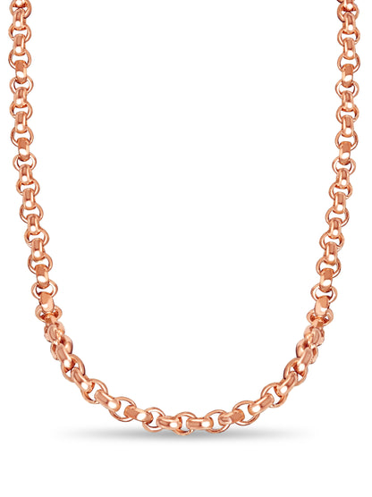 Fancy Rolo Solid Gold Handmade Necklace , 7mm, 16-30 Inch