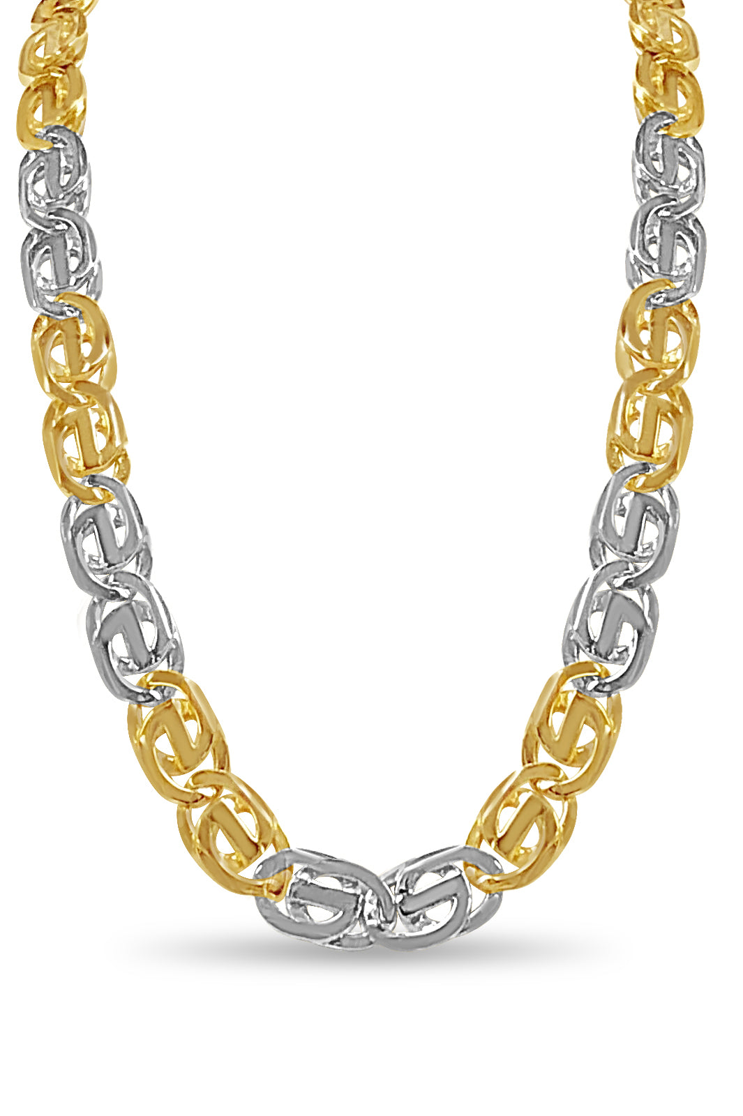 Tiger Eye Solid Gold Handmade Necklace , 13mm, 16-30 Inch